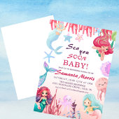 Invitation Under the Sea Girls,Cute Mermaid Sea baby shower