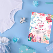 Invitation Under the Sea Girls,Cute Mermaid Sea baby shower