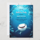 Invitation Under the Sea Kids Shark Birthday Party (Devant)