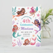 Invitation Under the Sea Mermaids Birthday (Debout devant)