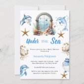 Invitation Under the sea ocean animals boy Baby Shower (Devant)