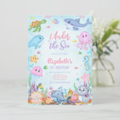 Invitation Under the Sea Ocean Animals Theme Birthday  (Debout devant)