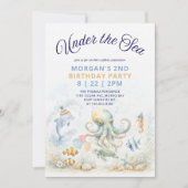 Invitation Under the Sea Octopus & Ocean Animals Birthday (Devant)