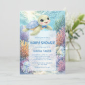 Invitation Under the Sea Turtle Boy Baby Shower (Debout devant)