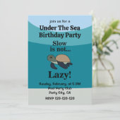 Invitation Under The Sea Turtle Funny Birthday Party (Debout devant)