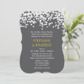 Invitation Under the Stars Grey Yellow Modern Wedding Invite (Debout devant)