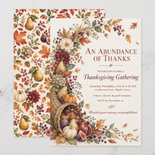 Invitation Une abondance de remerciements Thanksgiving