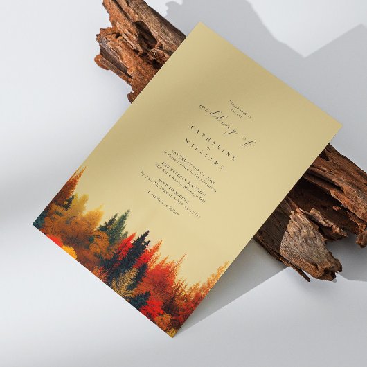 Invitation Une affaire de conte équitable : Mariage de automn