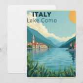 Invitation Une affiche de voyage classique nostalgique – Lac (Devant / Derrière)