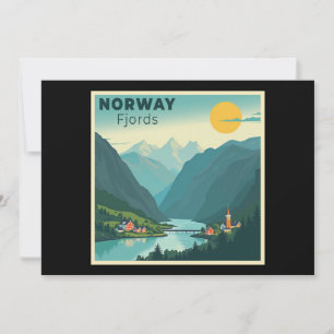 Invitation Une affiche de voyage classique nostalgique - Norv