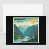 Invitation Une affiche de voyage classique nostalgique - Norv (Devant / Derrière)