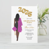 Invitation Une Américaine Africaine Diplômée Photo (Debout devant)