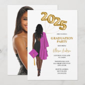 Invitation Une Américaine Africaine Diplômée Photo (Devant / Derrière)