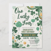 Invitation Une année chanceuse | St Patrick's Day 1er anniver (Devant)