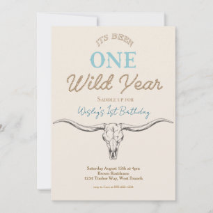 Invitation Une année sauvage Garçons premier anniversaire Inv