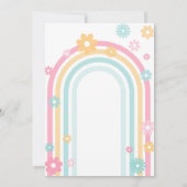Invitation Une année Super Boho Daisy Rainbow 1er anniversair (Dos)