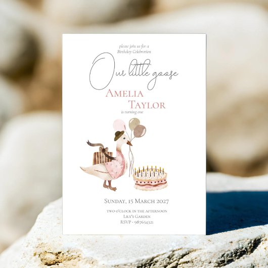 Invitation Une Aquarelle d'oie d'anniversaire Vintage