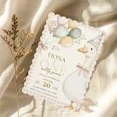 Invitation Une Aquarelle d'oie soie En vichy 1er anniversaire