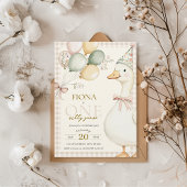 Invitation Une Aquarelle d'oie soie En vichy 1er anniversaire