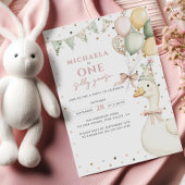 Invitation Une Aquarelle d'oie soie Premier anniversaire