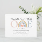 Invitation Une aquarelle sauvage Premier anniversaire de la f (Debout devant)