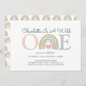 Invitation Une aquarelle sauvage Premier anniversaire de la f (Devant / Derrière)