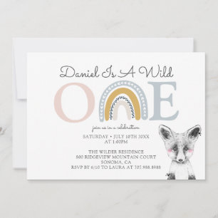 Invitation Une aquarelle sauvage Premier anniversaire du Rain
