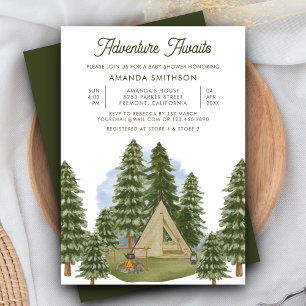 Invitation Une aventure attend la baby shower de la forêt rus