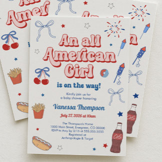 Invitation Une Baby Shower 100% Américaine