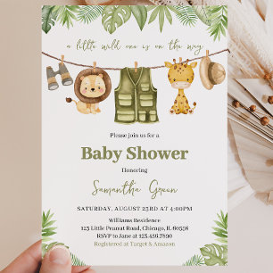 Invitation Une Baby Shower A Little Wild One