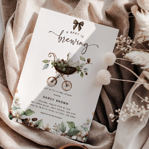 Invitation Une Baby-Shower à thème café "Un bébé se prépare"