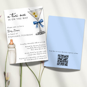 Invitation Une Baby Shower avec un code QR sur le thème d'un