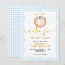 Une baby shower avec une tarte au potiron à carrea