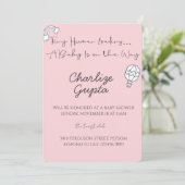Invitation Une Baby-Shower Bébé en Route (Debout devant)