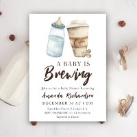 Une Baby Shower Bouteille Café Un Bébé Est En Rout