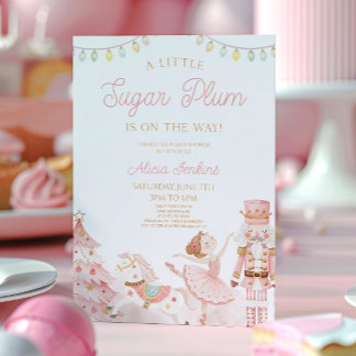 Invitation Une Baby Shower Casse-Noisette Un Petit Sucre Prun
