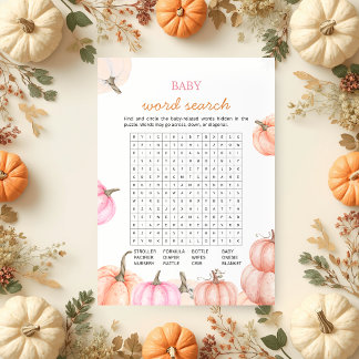 Invitation Une Baby Shower Citrouille | Jeu de Recherche de M