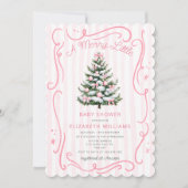 Invitation Une Baby Shower de Noël Joyeuse (Devant)