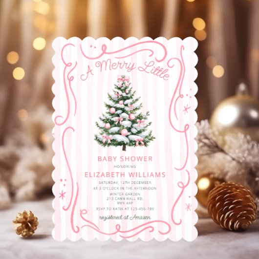Invitation Une Baby Shower de Noël Joyeuse