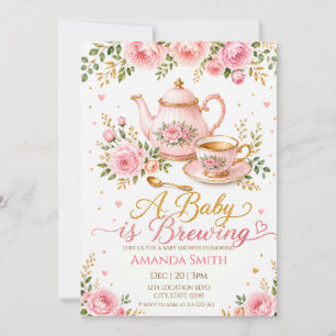 Invitation Une Baby Shower élégante sur le thème de la fête d