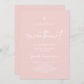 Invitation Une Baby Shower Fille Un Petit Amour (Devant / Derrière)