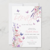 Invitation Une Baby Shower Florale Petite Papillon Tout En Un (Devant)