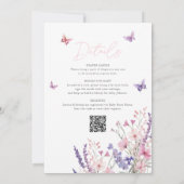 Invitation Une Baby Shower Florale Petite Papillon Tout En Un (Dos)