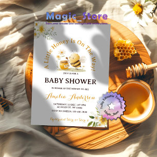 Invitation Une Baby Shower Genre Neutre Petite Abeille à Miel
