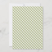 Invitation Une Baby Shower Gingham Vert 'Un Petit Germe' (Dos)