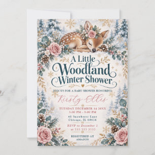 Invitation Une Baby Shower hivernale en forêt