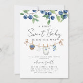 Invitation Une Baby Shower Myrtille Douce (Devant)