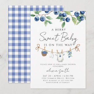 Invitation Une Baby Shower Myrtille Douce