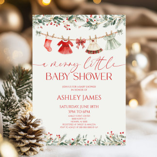 Invitation Une Baby Shower Noël A Merry Little Baby Shower