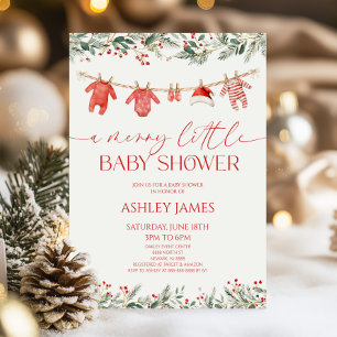 Invitation Une Baby Shower Noël A Merry Little Baby Shower